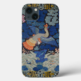 Case-Mate iPhone Case Broderie chinoise bleu d'oiseau Vintage