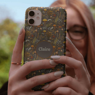 Coque Pour iPhone 14 Broderie de champignons Cottagecore personnalisée