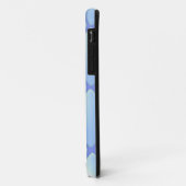 Coques Case-Mate iPhone Broderie Diamant Bleu avec Monogramme (Dos/Gauche)