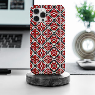 Coque iPhone 15 Pro Max Broderie Ethnique Slave, Balkanique Traditionnelle