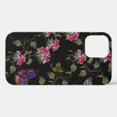 Coques Case-Mate iPhone Broderie fleurs de datura et papillons sans soudur (Verso (horizontal))