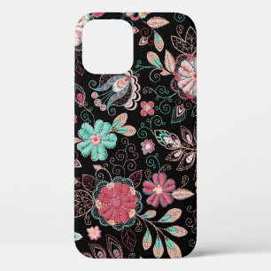 Case-Mate iPhone Case Broderie florale vintage Motif foncé