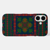 Coques Case-Mate iPhone Broderie palestinienne Tatreez rouge vert 5 Motif (Verso (horizontal))
