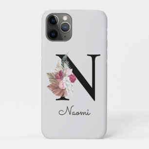 Case-Mate iPhone Case Broderie Rose Boho Floral Initiale N