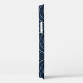Coques Case-Mate iPhone Broderie Sashiko : Indigo Motif japonais. (Verso / Droite)