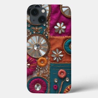 Case-Mate iPhone Case Broderie verticale indienne de miroir et de fileta