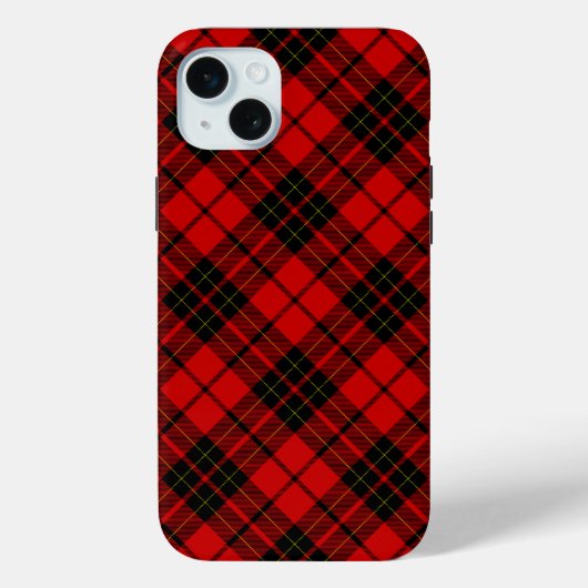 Coques Case-Mate iPhone Brodie tartan rouge noir plaid (Verso)