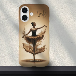 Coques iPhone 16 Bronze Ballerina Splash Custom Initiales Ballet