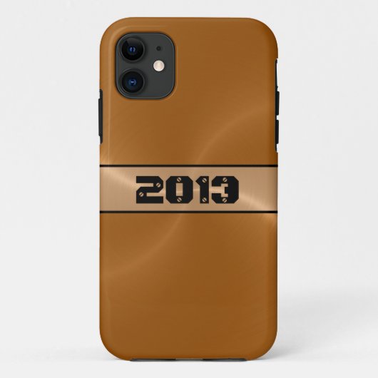Coques Case-Mate iPhone Bronze brillant acier inoxydable métal (Dos)