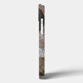 Coques Case-Mate iPhone Bronze Glitterie Abstraite Monogramme (Verso / Gauche)