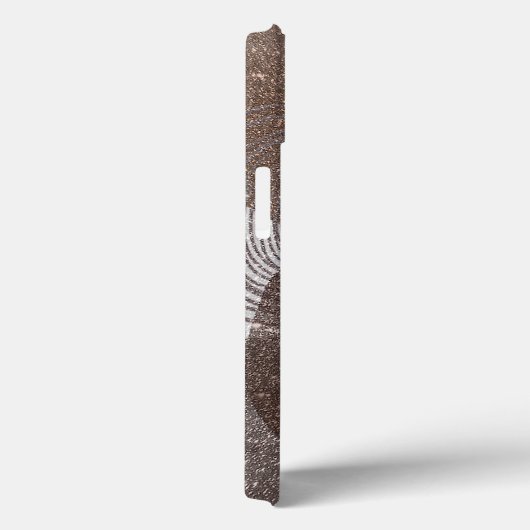 Coques Case-Mate iPhone Bronze Glitterie Abstraite Monogramme (Verso / Droite)