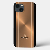 Bronze moderne Métallo Noir Personnalisé Mens