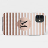 Coques Case-Mate iPhone Bronze Or Stripes Ombre Monogram (Dos (Horizontal))