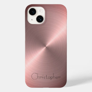 Coque Pour iPhone 14 bronze poli titane Radial et métallique