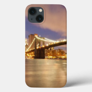 iPhone 13 Case Brooklyn Bridge and Manhattan at Night.