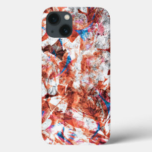iPhone 13 Coque Brosse à peinture rouge art numérique moderne abst