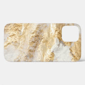 Coques Case-Mate iPhone Brosse d'or blanc à texture peinte. (Verso (horizontal))