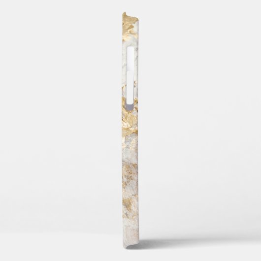 Coques Case-Mate iPhone Brosse d'or blanc à texture peinte. (Verso / Gauche)