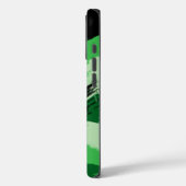 Coques Case-Mate iPhone Brosse nuances de nom vert avec monogramme (Verso / Gauche)