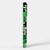 Coques Case-Mate iPhone Brosse nuances de nom vert avec monogramme (Verso / Droite)