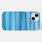 Coques Case-Mate iPhone Brosses Abstrait Motif d'aquarelle bleue (Verso (horizontal))