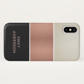 COQUES Case-Mate iPhone BROUILLAGES NOIRS EN CUIVRE ROSE ROSE (Dos (Horizontal))