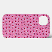 Coques Case-Mate iPhone Brouillant en fleur : Fleurs roses sur rose (Verso (horizontal))