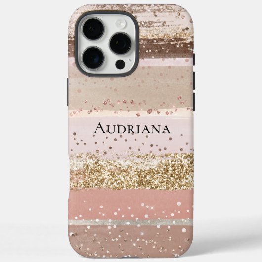 Coques Case-Mate iPhone Brouille Rose rose Chocolat Parties scintillant or (Verso)