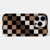 Coques Case-Mate iPhone Brown À damiers noir En vichy Motif (Verso (horizontal))