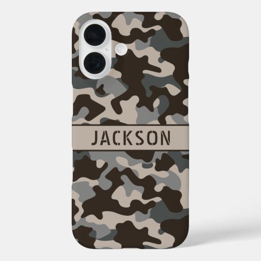 Coques Case-Mate iPhone Brown and Gray Camouflage Personalized (Verso)
