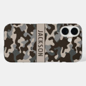 Coques Case-Mate iPhone Brown and Gray Camouflage Personalized (Verso (horizontal))
