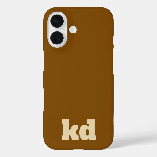 Coques Case-Mate iPhone brown &beige minimalist initial monogram  (Verso)