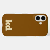 Coques Case-Mate iPhone brown &beige minimalist initial monogram  (Verso (horizontal))
