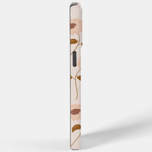 Coques Case-Mate iPhone Brown Beige Retro Y2K Hippie Motif de tournesol (Verso / Droite)