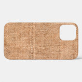 Coques Case-Mate iPhone Brown burlap posé sur une feuille blanche. dossier (Verso (horizontal))