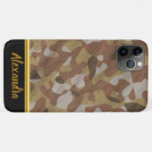 Coques Case-Mate iPhone Brown Camouflage feuille d'or texture monogramme 1 (Dos (Horizontal))