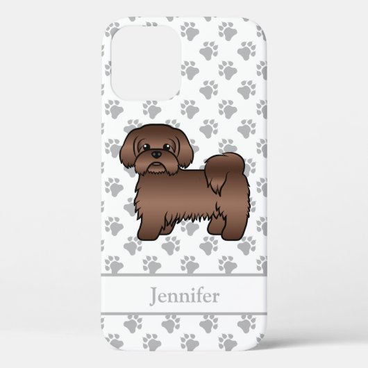 Coques Case-Mate iPhone Brown de foie Chih Tzu Cute Cartoon Chien & Nom (Verso)