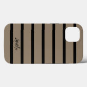 Coques Case-Mate iPhone Brown et noir rayures motif personnalisé (Verso (horizontal))