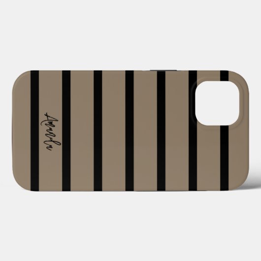 Coques Case-Mate iPhone Brown et noir rayures motif personnalisé (Verso (horizontal))