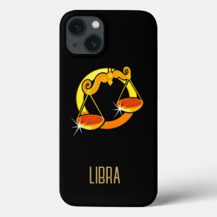 Case-Mate iPhone Case Brown et or Libra signe zodiaque noir