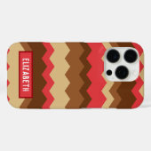 Coques Case-Mate iPhone Brown et rouge Automne géométrique Zig Zag (Verso (horizontal))