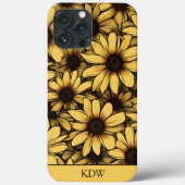 Coques Case-Mate iPhone Brown Eyed Susan Monogramme (Verso)