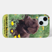 Coques Case-Mate iPhone Brown Labrador Retriever in Poppy Patch (Verso (horizontal))