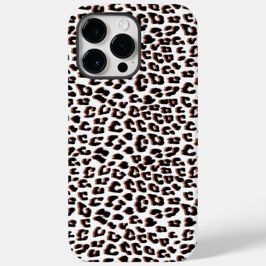 Coques Case-Mate iPhone Brown noir et Empreinte de léopard blanc (Verso)