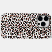 Coques Case-Mate iPhone Brown noir et Empreinte de léopard blanc (Verso (horizontal))