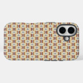 Coques Case-Mate iPhone Brown pattern in #faf3e0, #c9a66b, #7d1d, #646e7 (Verso (horizontal))