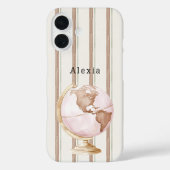 Coques Case-Mate iPhone Brown Stripes Globe World (Verso)