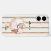 Coques Case-Mate iPhone Brown Stripes Globe World (Verso (horizontal))