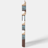 Coques Case-Mate iPhone Brown Tan Beige Gris Bleu Mi-siècle Art Motif (Verso / Droite)