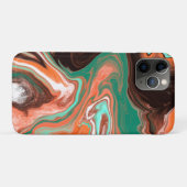 Coques Case-Mate iPhone Brown, Turquoise, Art numérique en marbre orange (Dos (Horizontal))